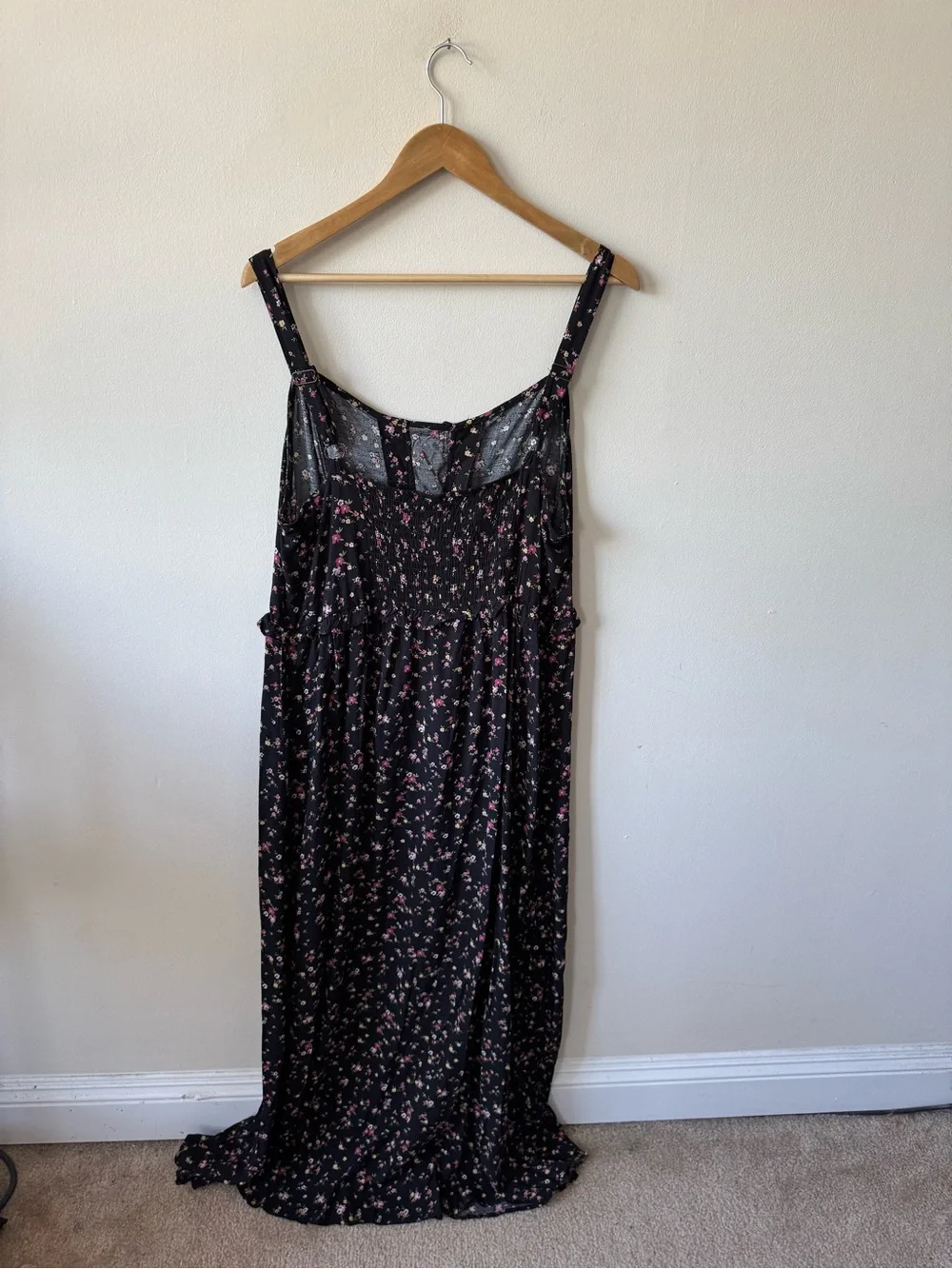 Wild Fable Black Floral Maxi Dress with Side Slit